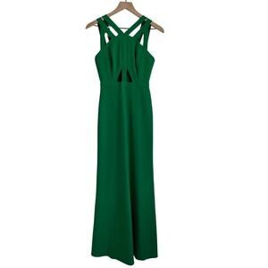 BCBG Max Azria Cut Out Maxi Dress Green 0